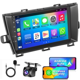 (4G RAM+64G ROM) Car Radio for Toyota Prius 2010-2015,9 Inch Prius Stereo Support Carplay/Android Auto,GPS Navigation& Bluetooth,Backup Camera & SWC