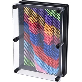 MIK funshopping Nail Board: 3D Nail Art Creation, Retro Pinart Toy and Pin Sculpture for Endless Creativity, Shaping and Beauty, 17.8 x 12.5 x 5.5 cm (Multi-Colour)