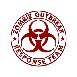 Zombie Outbreak Response Team Sticker Vinyl Decal Notebook Car Window Laptop 5" x 5" (Red)