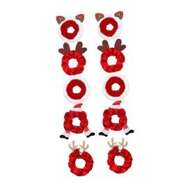 Healvian 10pcs Christmas Hair Scrunchies Elastic Festival Hair Ties for Women Girls Random Style Accessories for Holiday Parties and Daily Use
