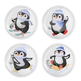 Set of 4 Penguin Hand Warmers, Reusable Pocket Warmers, Christmas Hand Warmers, Hand Warmers with Penguin Motif, Pocket Heating Pad for Soothing Warmth on the Go