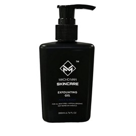 MACHO MAN SKINCARE - EXFOLIATING GEL - UNISEX - ALL NATURAL - FACE/FULL-BODY PEELING GEL - HYPOALLERGENIC