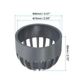 PATIKIL 75mm ID Atrium Drain Grate Cover, 3 Pack Round Outdoor UPVC Sewer Drain Pipe Fitting Adapter for Drainage System, Gray