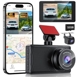 Dashcam para Auto, 3'' Dash CAM,1080P HD Cámara Carro Delantera, Cámara Automovil para Auto y Carro, con Visión Nocturna 2.0 y WiFi, Control de App, Grabación en Bucle, Sensor G