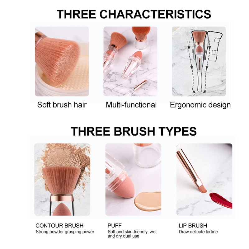 3 in 1 Multifunctional Cosmetic Brush Foundation Powder Concealer Eye