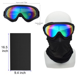 LJDJ Motorcycle Goggles,4 Pack Dirt Bike ATV Motocross Riding Offroad Protective with 4 Pack Neck Breathable Bandana Mask for Men Women Kids Youth Adult