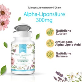 Alpha-Liponsäure 300mg - ANTI-AGING LINE - 90 Softgels - Hochdosiert - 100% Vegan – Herstellung & Laborprüfung in Deutschland | MIOSAN® CLUB - Exklusives Wohlbefinden