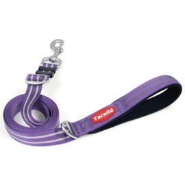 Tacwild Adjustable Dog Leash with Soft Padded Handle, Reflective Long Lead for All Breeds Dogs, Heavy Duty Long Line Leash for Dog Walking and Training (Purple-L)
