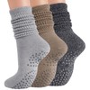 Grip Pilates Socks for Women, Yoga Slouch Socks with Grip
