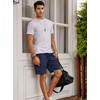 Jmierr Men's Summer Chino Shorts, Cotton, Elastic Waist, with Pockets,