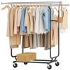 Tajsoon Double Rod Clothes Rack 480 LBS Heavy Duty, Rolling