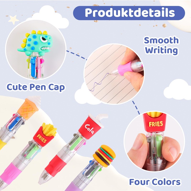 Yoosso 24Pcs Mini Pens, Multi Coloured Pens All In One