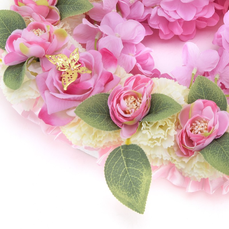 Artificial Heart Shaped Wreaths Wedding Wreaths Fake Flowers Decoration for