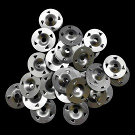 Easy Fix Washers, 300 Pcs 28mm Diameter Galvanised Iron Fixing Washers, 4-Claw Tile Backer Board Washer for Insulation Thermoboard Backer Boards