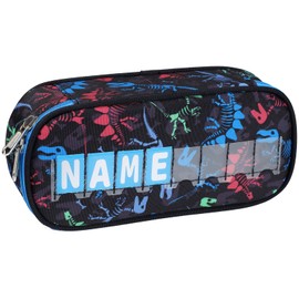 Cambond Pencil Case for Boys - Big Capacity Cute Pencil Case for Kids Large Storage Pencil Pouch for School, Pencil Case with Letter Cards Included, Black Dinosaur