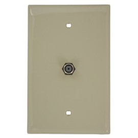 Leviton 40539-MI Midsize Video Wall Jack, F Connector, Ivory