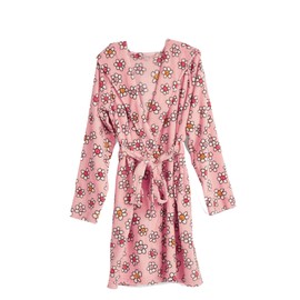 Vera Bradley Women's Lightweight Fleece Robe (Extended Size Range), Prairie Paisley Daisy Pink, Large - Extra Large