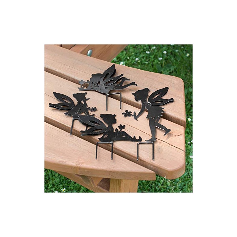 ProdBuy_Ltd Set of 4 Metal Fairy Garden Silhouette Stakes