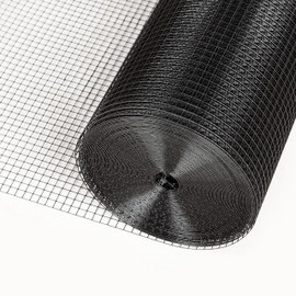 1/2 inch 24inch×100ft 19 Gauge Black Hardware Cloth Chicken Wire Fence, Galvanized Steel Vinyl Coated Wire Mesh Roll Supports Poultry Netting Cage Fence Snake, Rabbit Wire