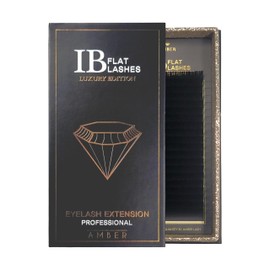 IB Flat Lash [Brown Color MIX] - Amber Lash Luxury Edition, Light-weight, Matt-finish with Various Curls and Thickness (C Curl, 0.20mm MIX)