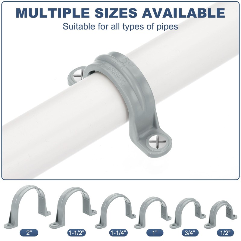 PATIKIL 2 Inch Plastic Conduit Clamp, 6 Pcs PVC Pipe