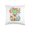 Happy Easter Pomeranian Cosplay Bunny Chocolate Eggs Owner Throw Pillow