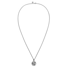 HG HAZE & GLORY - Necklace with pendant Men's in 925 sterling silver, jewelry Men's, silver necklace with pendant oxidized, zodiac sign, Capricorn, 60 cm