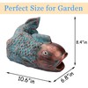 Euiroet Real Fish Sculpture Gutter Diverter Rain,Eco-Friendly Resin Gutter Extender