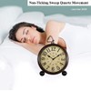 5.5 inch Black European Style Retro Silent Desk Alarm Clock