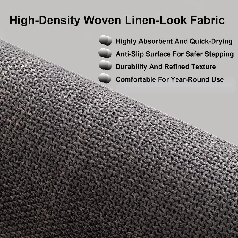 EUPXRHY Non-Slip Curved Bath Mat, Semi Circle Bathroom Rug, Quick