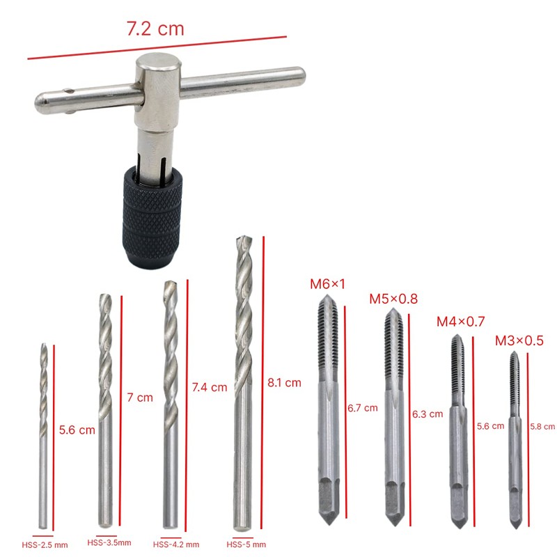 Kit Machuelo M3 - M6 Broca 2.5-5 Hss Maneral Roscador