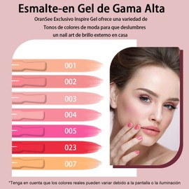 OranSee Gel de Constructor para Uñas Kit Manicura Uñas Semipermanente, Kit de Gel de Uñas Poly con Kit Básico de 54W Lámpara de Uñas, 7 Colores Esmaltes Base Coat Top Coat Kit Uñas de Gel Completo, Kit Francés Todo en Uno para Nail Art Kit Nail Gifts par