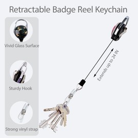 Golden Butterfly Badge Holder Retractable Clip for ID Card & Keys