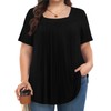 MUSE SHOW Womens Plus Size Tops Tunic Summer Short Sleeve