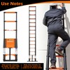 12.5FT Telescoping Extension Ladder for RV Attic Home, Multi-Purpose Collapsible