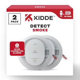 Kidde Kidde Hardwired Smoke Detector, 10-Year Battery Backup, Interconnectable, LED Warning Light Indicators, 2 Pack
