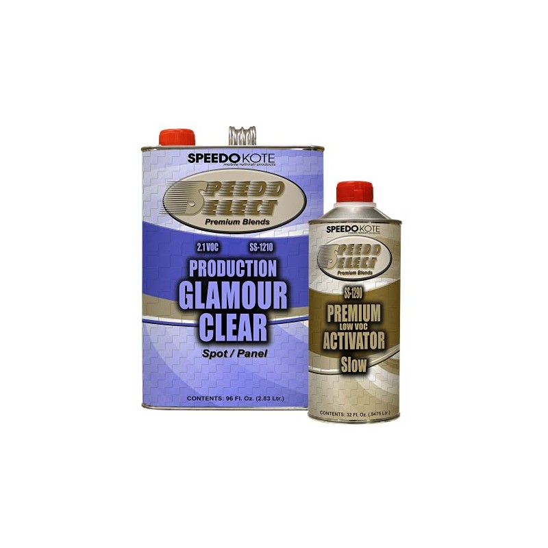 Speedokote Production Glamour Clear Coat, 2.1 voc Gallon Kit w/Slow