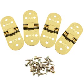 Hitefu Gold 180 Degree Flip Top Hinge with Mounting Screws, 3.1"x1.15" Heavy Duty Butler Tray Hinge for Sewing Machine, Folding Table, Doors