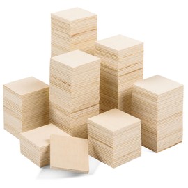 AWIZOM 120 Pcs Wooden Squares for Crafts 2 x 2 Inch Wooden Square Cutouts Tiles 1/4 Inch Thick Unfinished Wooden Blocks Blank Wood Square Pieces for DIY Crafts, Engraving, Wood Burning, Painting