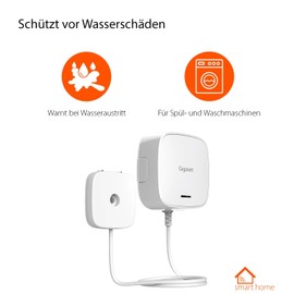 Gigaset Water OSensor: Smart Home Add-On – Water Detector Protects Against Water Damage – Warns of Water Leakage – Reports Temperature and Humidity – App Control, White