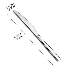 Evanda Dinner Knives Set 12 Pieces, Stainless Steel Butter Knives Table Knives, Flatware Steak Knives Silverware Set, Cutlery Set, Dishwasher Safe