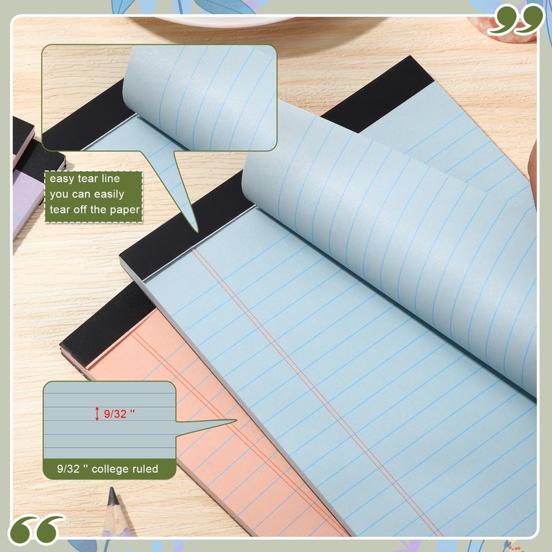 Lincia 12 Pcs 5" x 8" Mini Legal Pads College