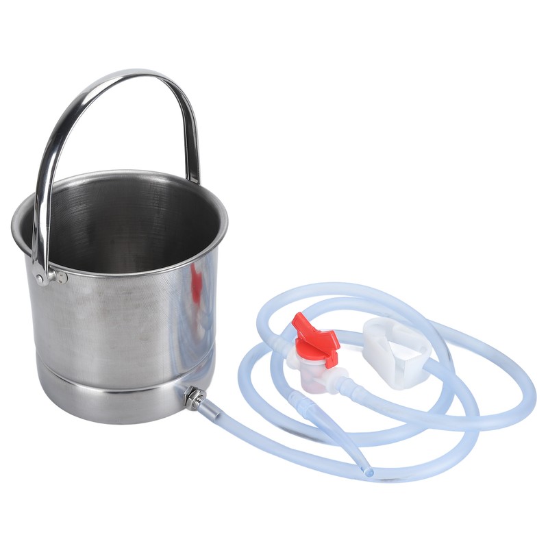 Enema Bucket Kit 1.6L Stainless Steel Bucket Reusable Shower Enema