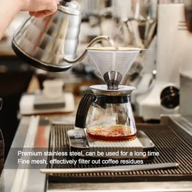 Topyond Pour Over Coffee Dripper, Stainless Steel Reusable Coffee Filter, Cone Paperless Coffee Maker with Non-Slip Stand, Drip Coffee Brewer for 1-2 Cups, Travel & Home Use