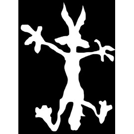 Coyote Silhouette Splat Wile Funny LLI | Decal Vinyl Sticker | Cars Trucks Vans Walls Laptop | White | 5.5 x 4.0 in | LLI2395