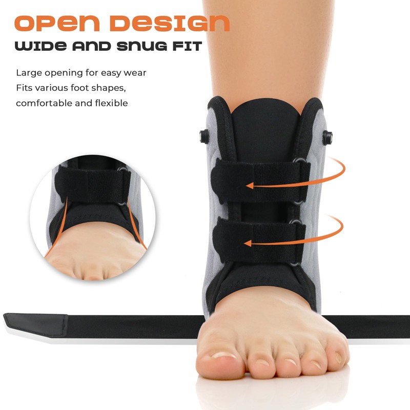 Inflatable Ankle Brace with Dual Airbag Support, Adjustable Compression Elastic