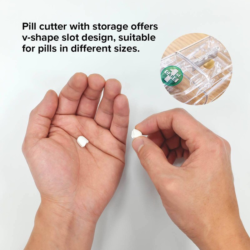 1st Care Pill Cutter with Storage, Cut Pills for Easy