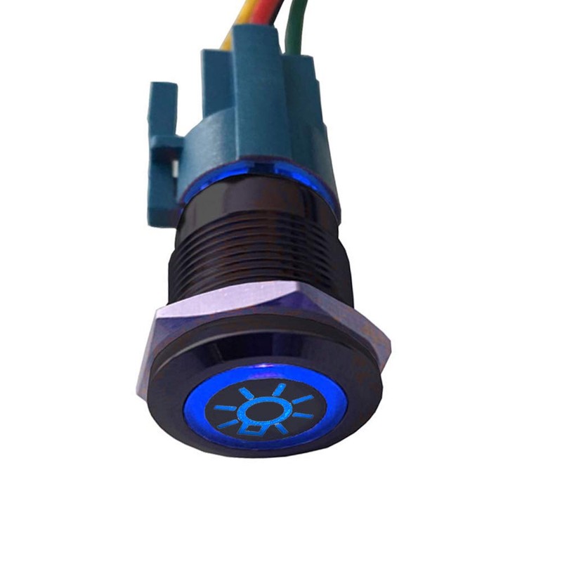 ESUPPORT 12V Car Vehicle Blue LED Light Headlight Push Button