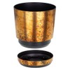 KORAD Rust effect plastic round indoor flowerpot with saucer and