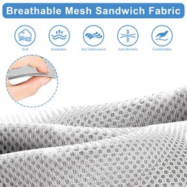 MOSNAI Club Car DS 2000.5-Up Seat Covers, Golf Cart Seat Covers for Club Car DS OEM Ordinary Seat, Breathable Polyester Mesh Cloth and Leather Combination Appearance, No Need Detaching Armrests